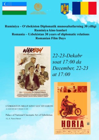 Romanian Cinema Days to open in Tashkent to celebrate 30th Anniversary of Diplomatic Relations between Romania and Uzbekistan