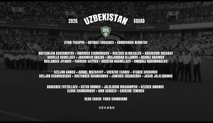 Uzbekistan MNT heads to US with 30 player preliminary World Cup squad